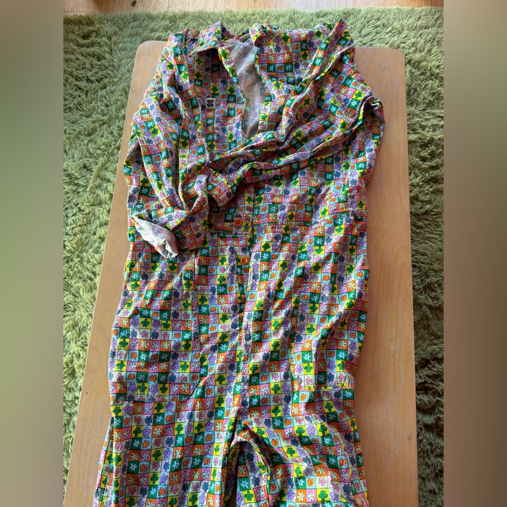 Lucy and Yak, Boiler suit, XL, fun multicoloured floral 'tile' print